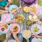 168 PCS Light Pink and Blue Plates and Napkins (Light Blue and Light Pink)